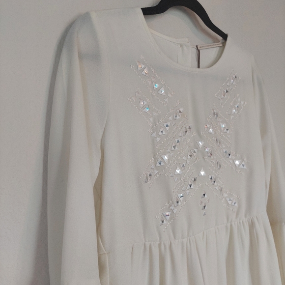 Twelfth Street By Cynthia Vincent Embroidered  Shift Dress Ivory Size Small NWT - Picture 4 of 12